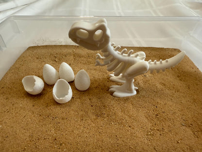 Dinosaur Fossil Dig Sensory Bin - Montessori Excavation Activity Kit for Kids | STEM Learning & Pretend Play | Flisat Filler | Busy Bin