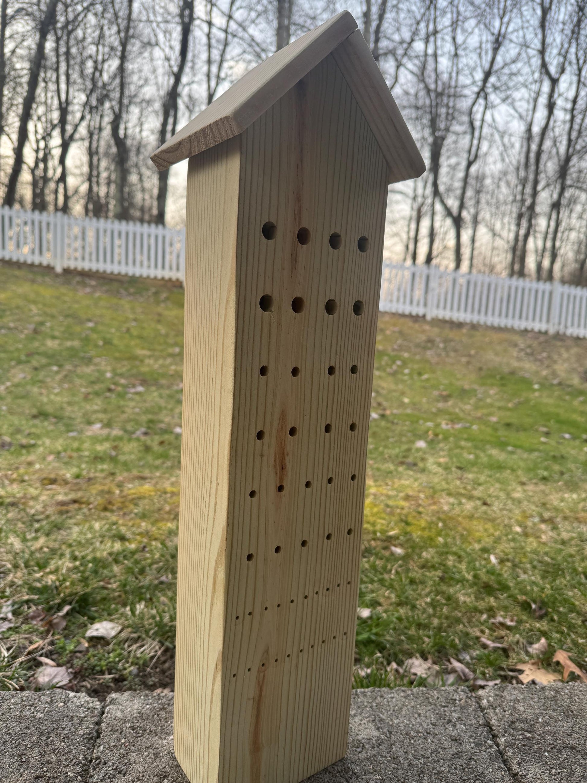 Insect Pollinator Bee Hotel: Garden Art, Bee House, Egg Laying Decor