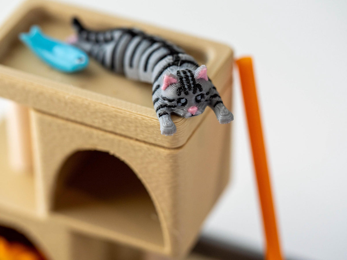 Cat zen garden sensory sand tray with cat figures, rake and toys – photo 2