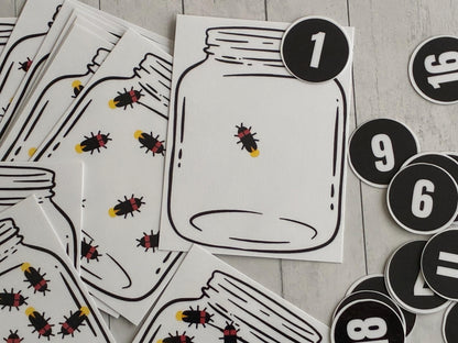 Firefly Counting 1-20- Summer theme- Toddler Activities- Preschool Learning- Kindergarten Prep- Sensory Bin Educational Toy- Printable Game