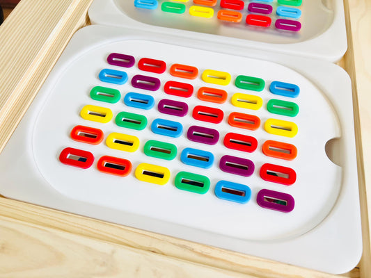 Color Sorting Sensory Bin Insert: IKEA TROFAST Compatible, Montessori Toy, Flisat Insert, Sensory Table Insert