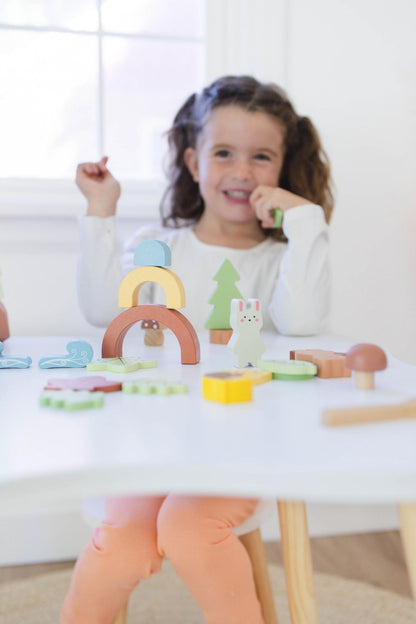 Wooden Forest Sensory Bin: Montessori Toys for Preschool Learning, Open-Ended Play Set