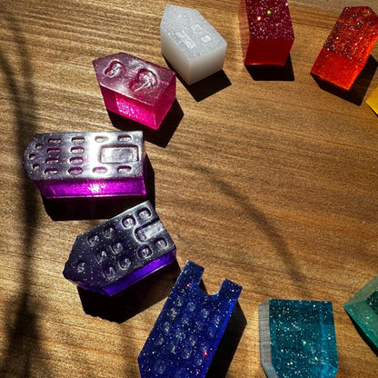 Rainbow Glitter Resin Houses: Montessori Sensory Bin Toys, Loose Parts