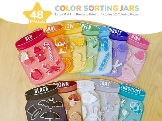 Color Matching Game for Kids, Toddler Color Printable, Montessori Sorting Activity, Preschool Learning, Homeschool Curriculum PDF