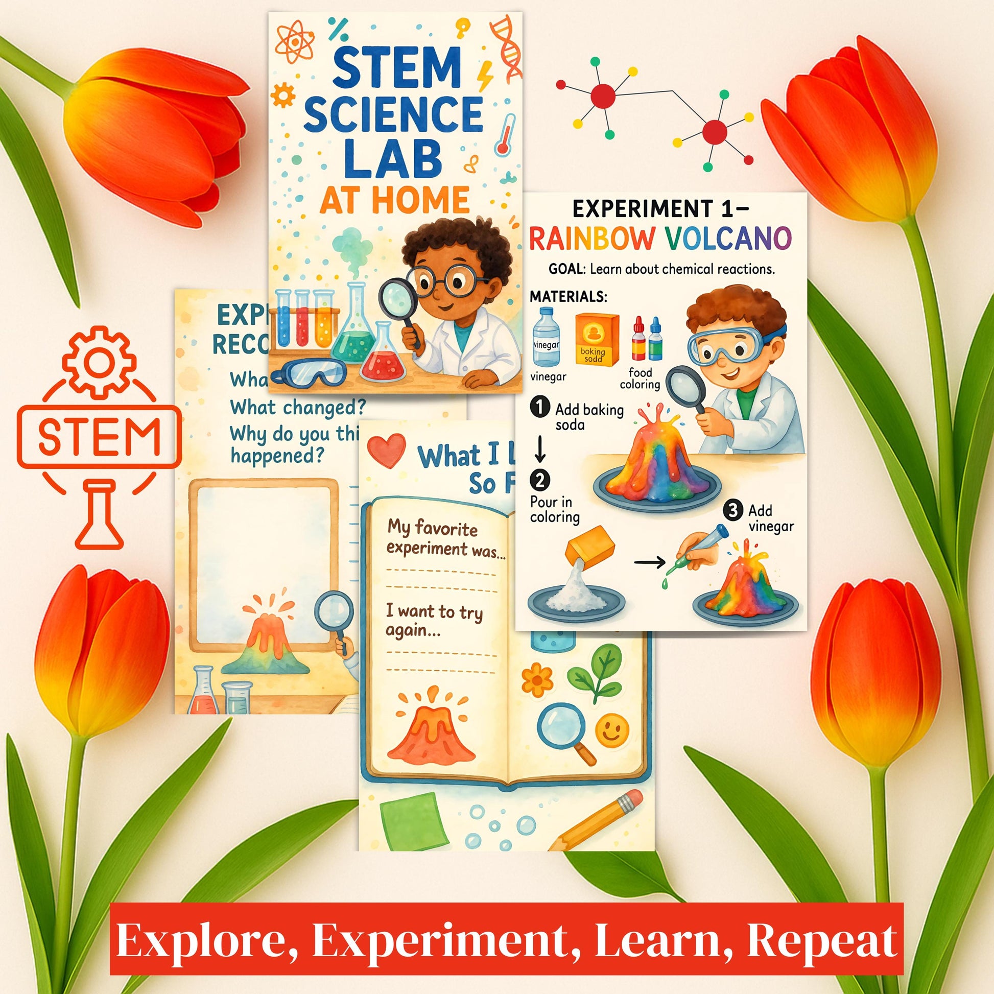 STEM Science Workbook for Kids Grades 1–3 | Hands-On Experiments, Science Projects, Fun Learning Activities, Printable Science Worksheets