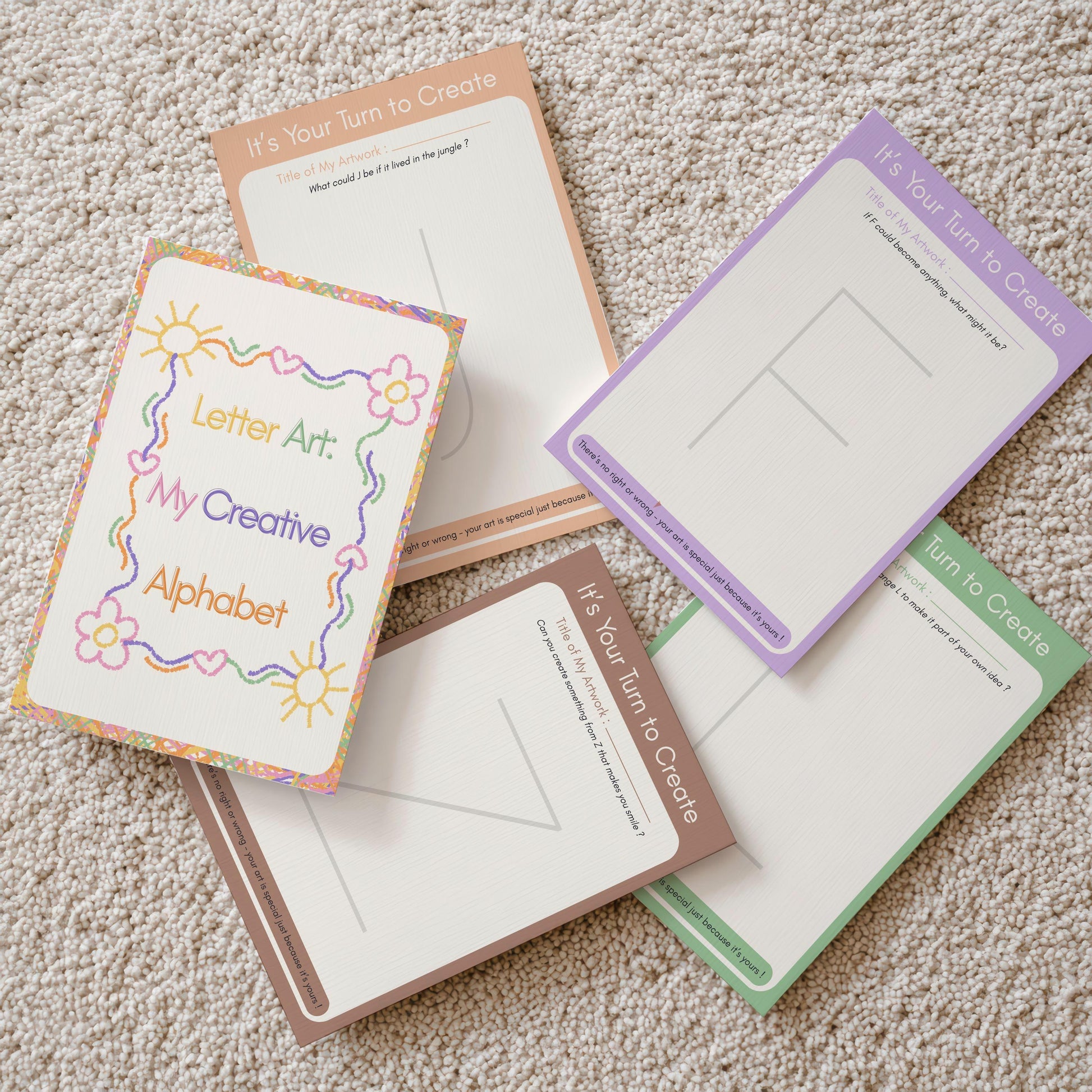 Printable Montessori Alphabet Learning Bundle PDF – Watercolor ABC Flashcards, Tracing Worksheets & Preschool Activities