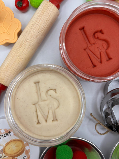 Apple Pie Sensory Kit for Kids – Cinnamon Play Dough Fall Activity with Rolling Pin & Cutters