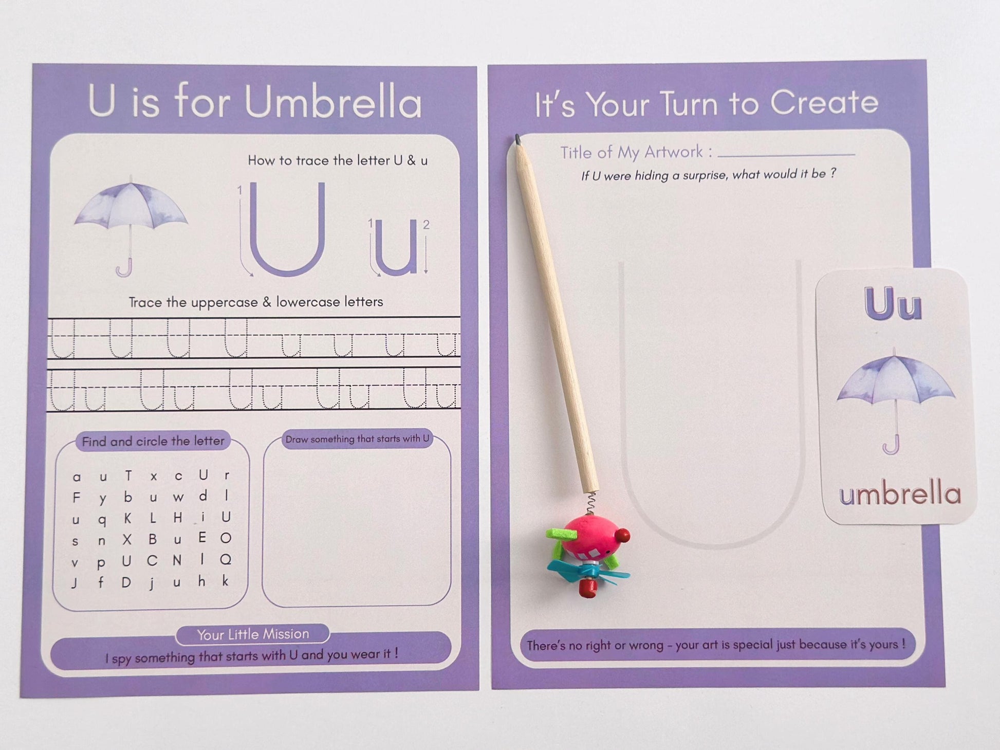 Printable Montessori Alphabet Learning Bundle PDF – Watercolor ABC Flashcards, Tracing Worksheets & Preschool Activities