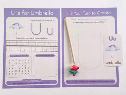 Printable Montessori Alphabet Learning Bundle PDF – Watercolor ABC Flashcards, Tracing Worksheets & Preschool Activities