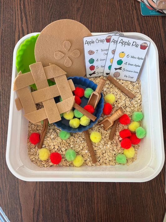Make a Apple Pie | Sensory Bin | Preschool Fall Unit Study Game | Homeschool Learning