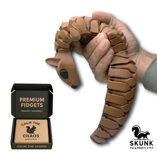 Life-Size Sensory Squirrel Fidget Toy — HyperFlexi™ Realistic Desk Toy, Quiet Stress Relief Gift (Brown)