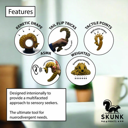 Life-Size Sensory Squirrel Fidget Toy — HyperFlexi™ Realistic Desk Toy, Quiet Stress Relief Gift (Brown)