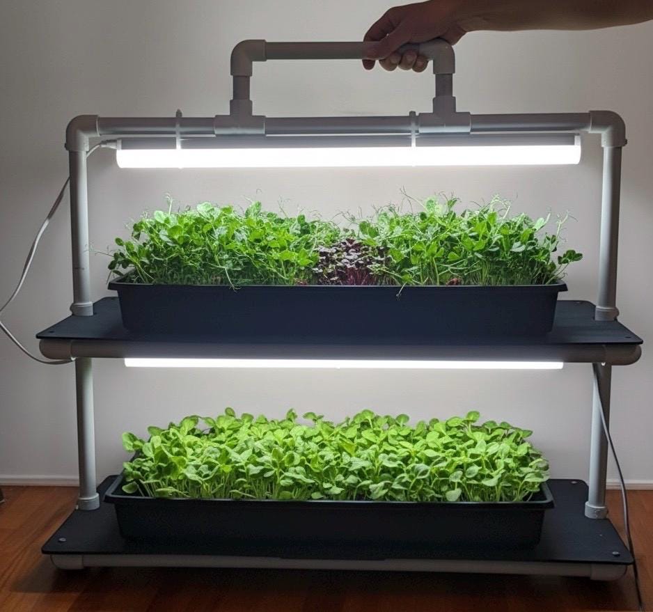 LED grow light plant stand, view 6