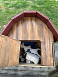Handmade wooden farm and barn play set with animals and farmers – photo 6