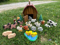 Handmade wooden farm and barn play set with animals and farmers – photo 1