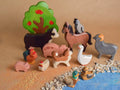 Handmade wooden farm animal figures set – photo 1