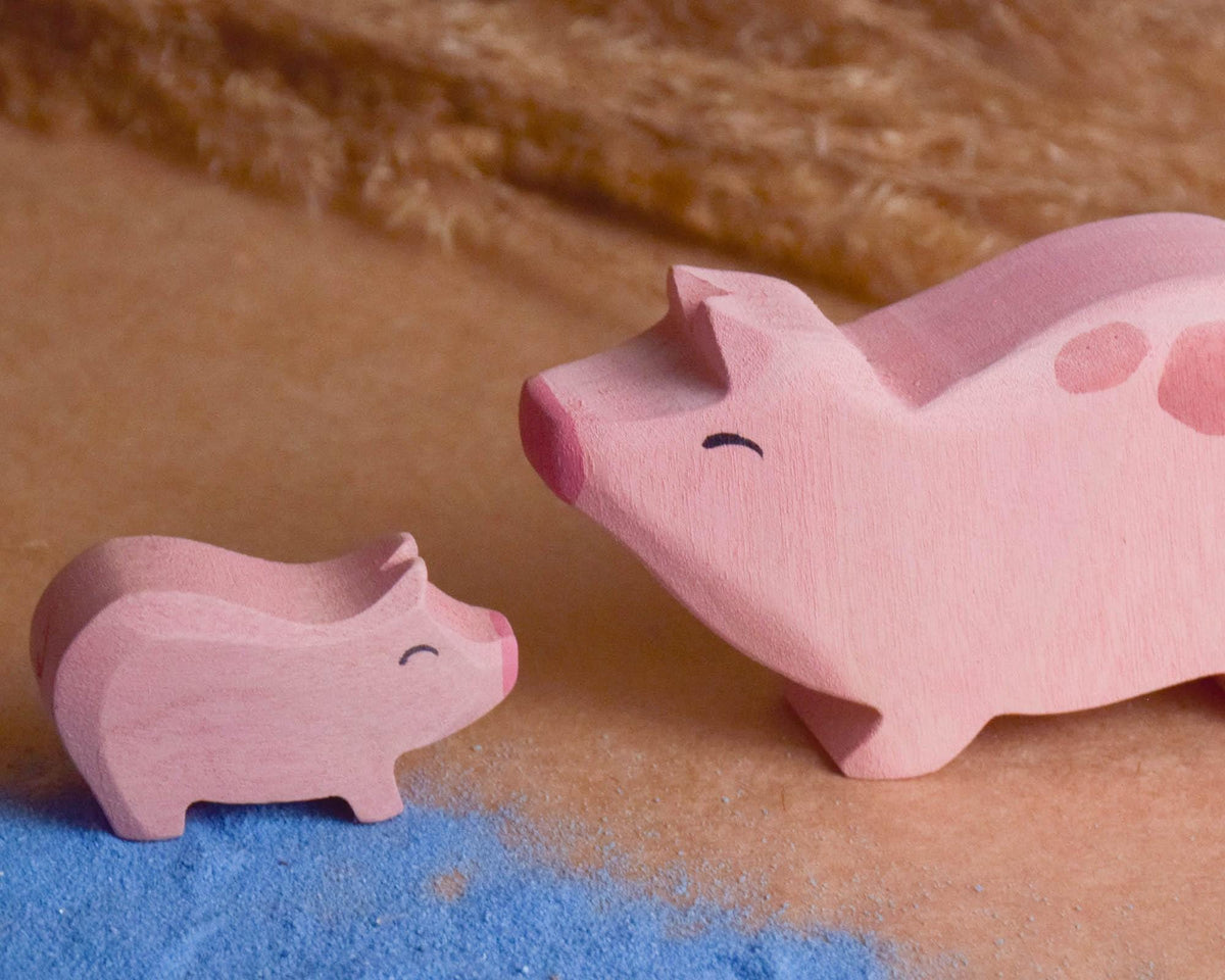 Handmade wooden farm animal figures set – photo 9