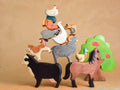 Handmade wooden farm animal figures set – photo 2