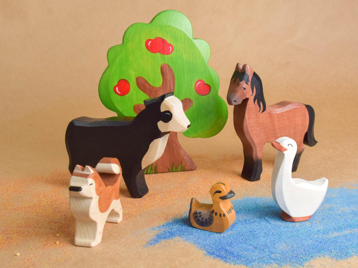 Handmade wooden farm animal figures set – photo 6