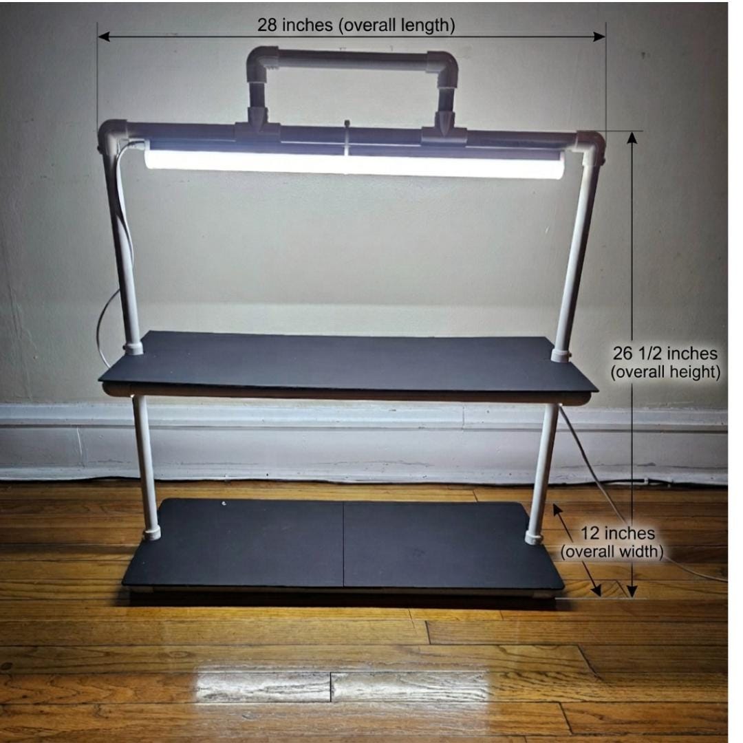 LED grow light plant stand, view 2