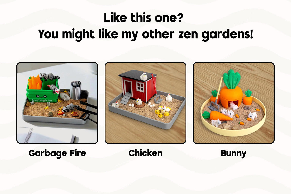 Cat zen garden sensory sand tray with cat figures, rake and toys – photo 11